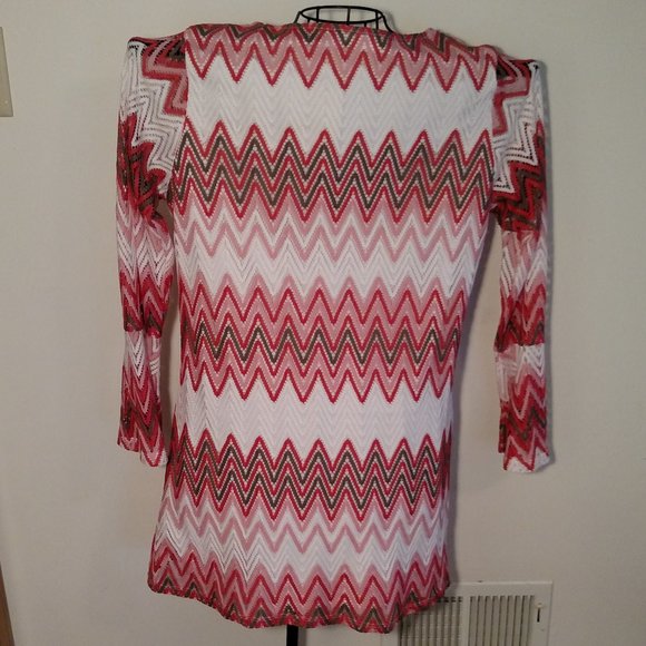 Tacera lace zig zag multi-color dress, excellent condition, size L - Picture 2 of 4